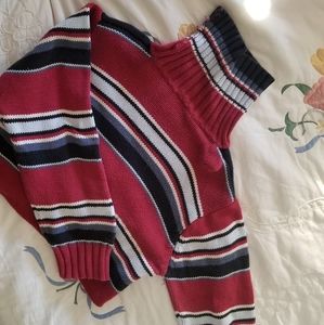 Cozy Cropped Stripped Columbia Knit Turtleneck